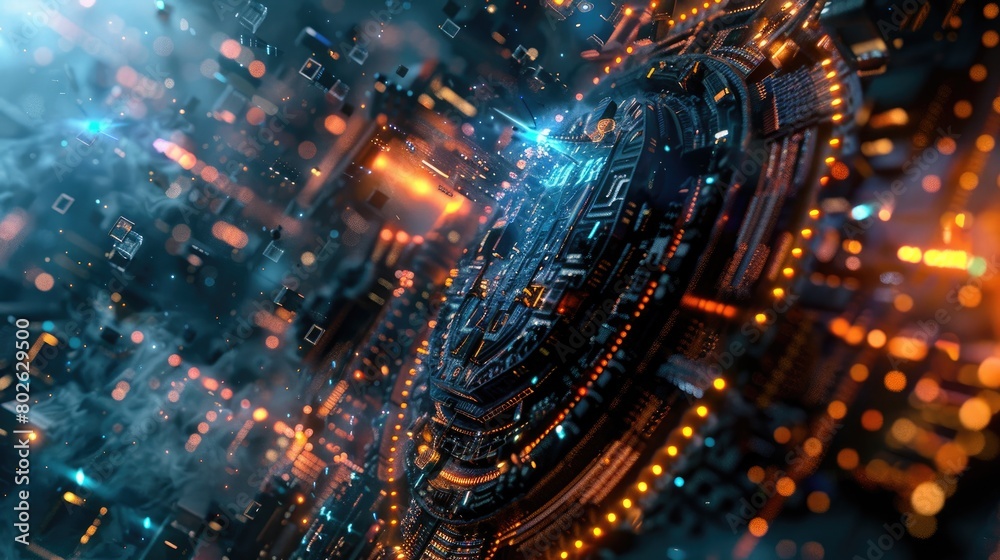 The image is an abstract representation of a circuit board The image is an abstract representation of a circuit board