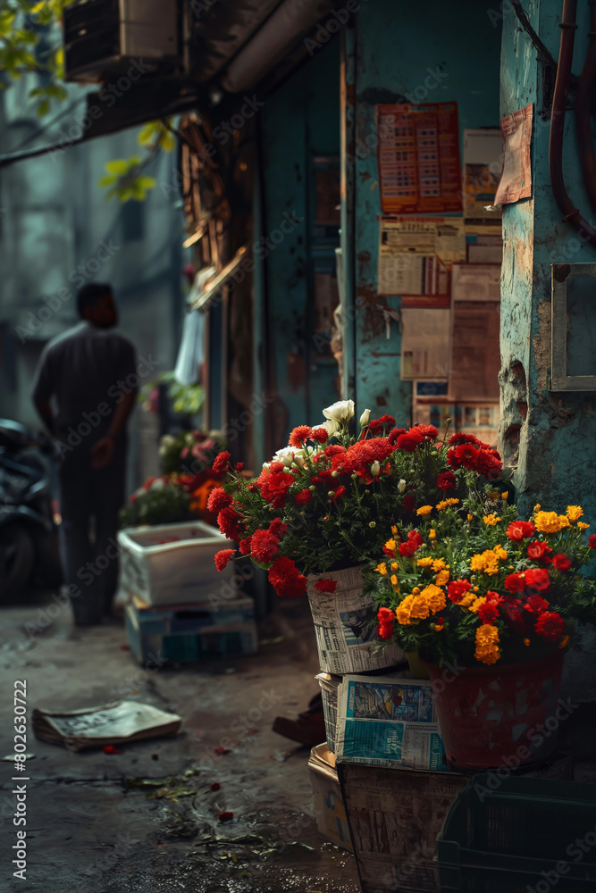 Flowers amidst the chaos of the city