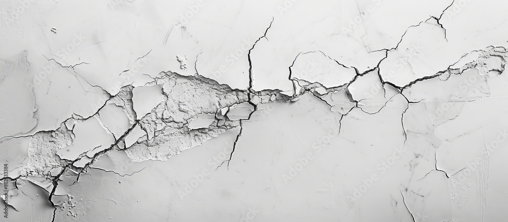 An old deteriorating wall with visible cracks and signs of decay, captured in black and white for a stark effect An old deteriorating wall with visible cracks and signs of decay, captured in black and white for a stark effect