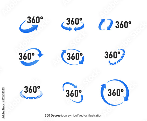 Blue Technology 360 Degree icon symbol