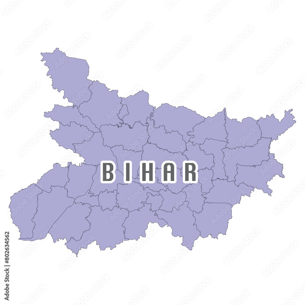 Obraz premium Bihar district locator map vector illustration