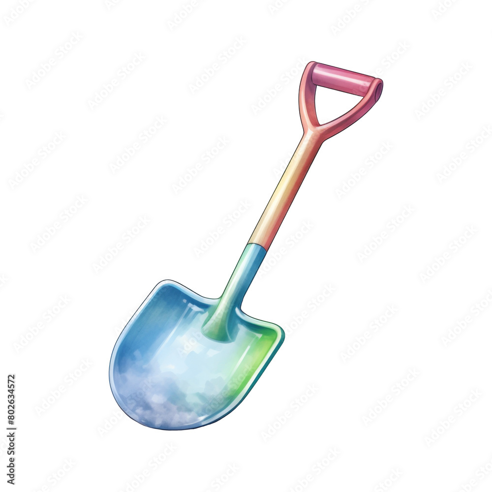 Sand Shovel Isolated Detailed Watercolor Hand Drawn Painting Illustration Sand Shovel Isolated Detailed Watercolor Hand Drawn Painting Illustration
