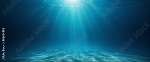 Underwater Sea Deep Abyss With Blue Sunlight © jiraporn
