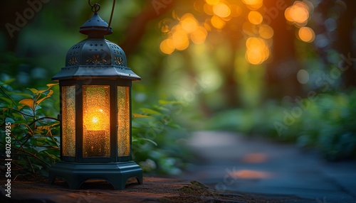 a lantern with a glowing light