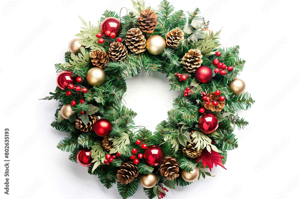 Christmas wreath, isolated on white Christmas wreath, isolated on white