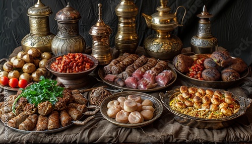 A traditional feast prepared for Eid Al-Adha 