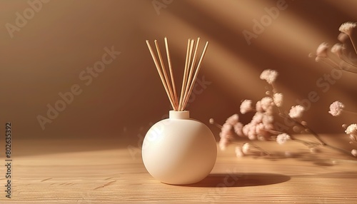 Air freshener on wooden table  photo
