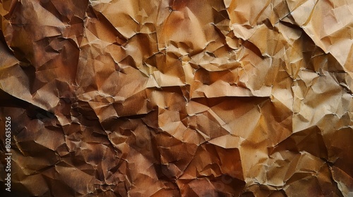 Textured Crumpled Paper Background. Vintage Brown Paper Texture 