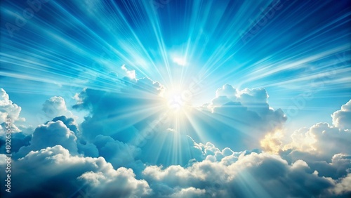 太陽光と雲の幻想的な背景 photo