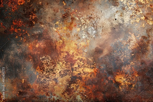 Grunge metal background, rusty steel texture - generative ai