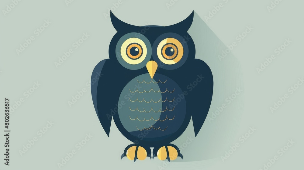 Cute Owl Illustration in Soft Colors
