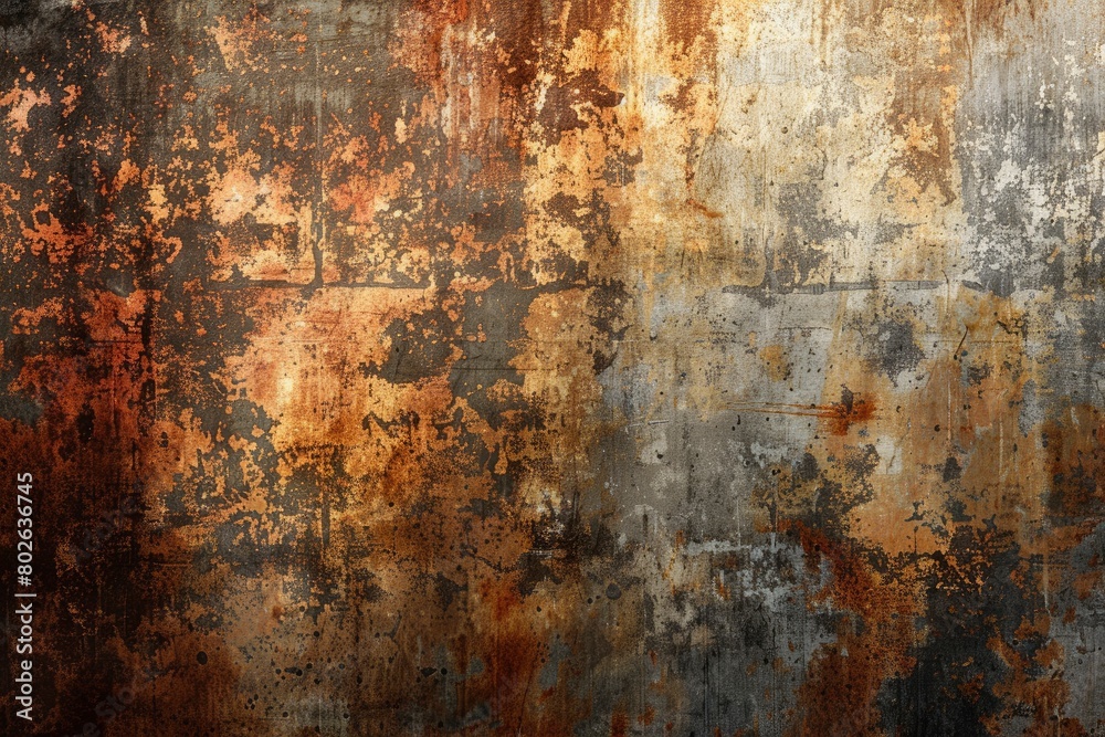 Grunge metal background, rusty steel texture - generative ai