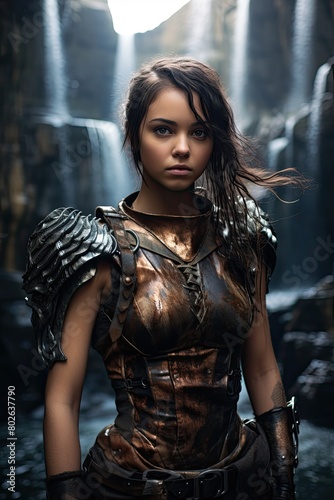 Fierce female warrior in fantasy armor © Balaraw