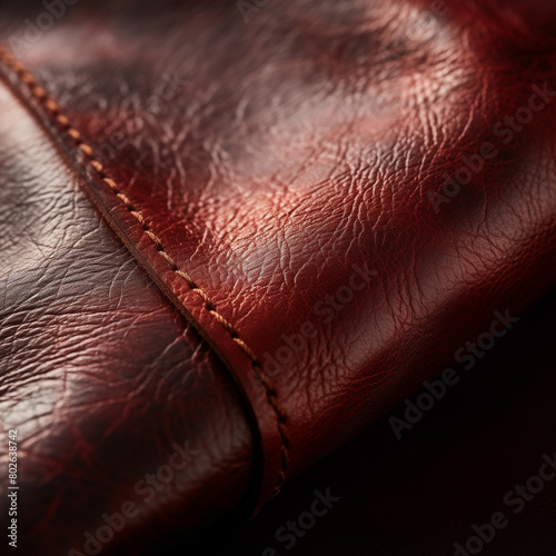 Close view of leather showing its texture and details high quality leather