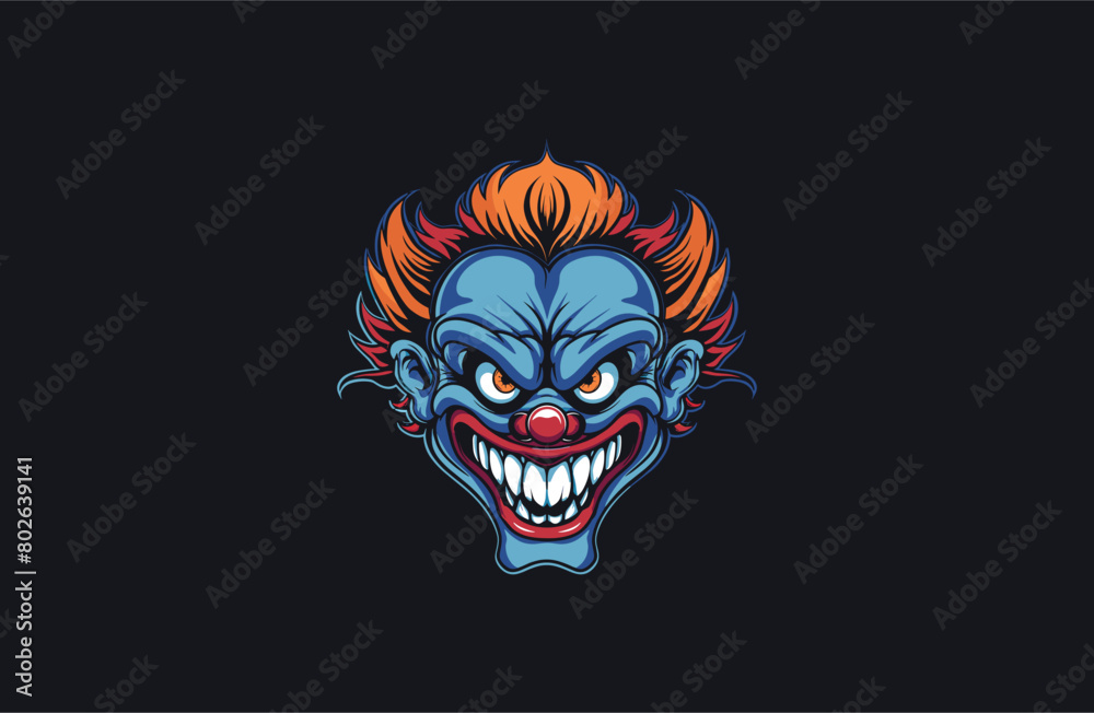 Head Joker vector illustration flat design logo Head Joker vector illustration flat design logo