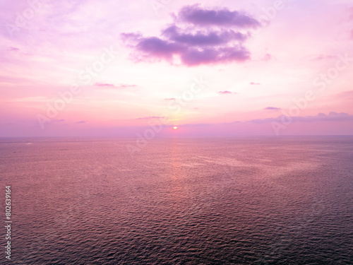Beautiful sea sunset or sunrise landscape background