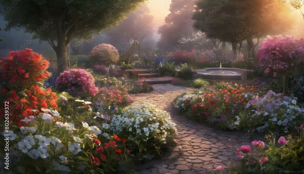 Envision A Garden At Dawn Where Flowers Bloom Not  2
