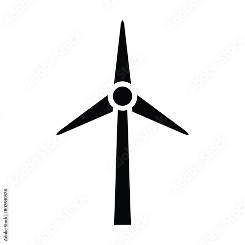wind turbine silhouette vector icon
