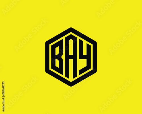BAY logo design vector template