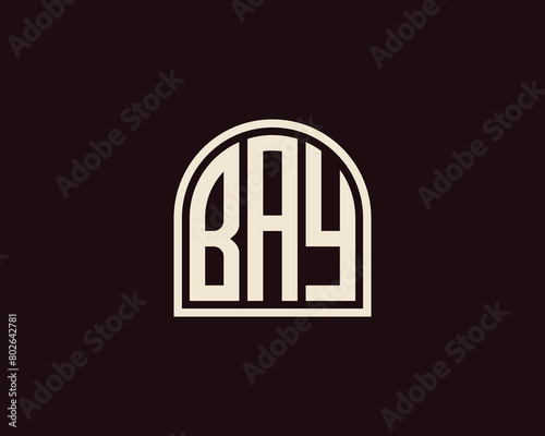 BAY logo design vector template