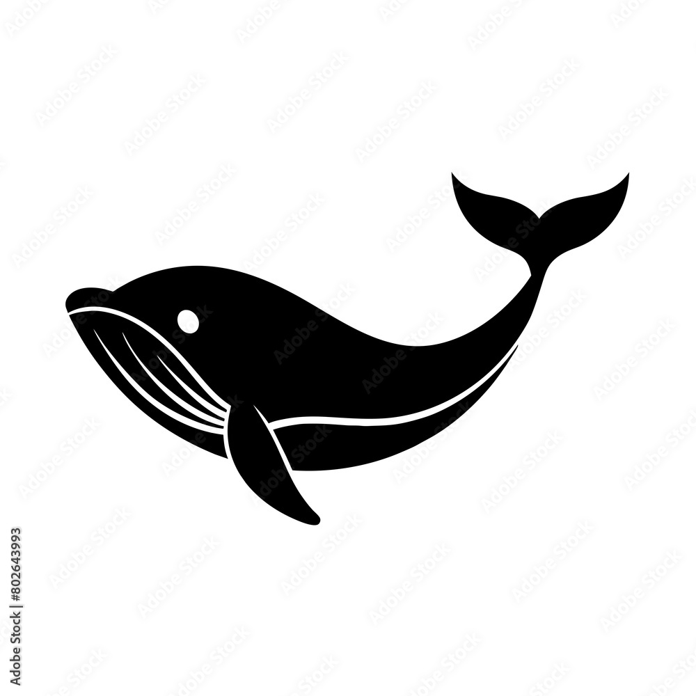 Whale fish silhouette vector icon illustration art Whale fish silhouette vector icon illustration art
