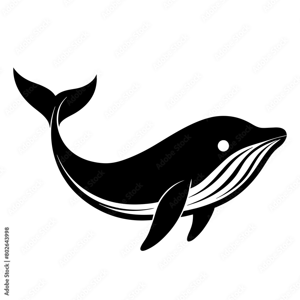 Whale fish silhouette vector icon illustration art Whale fish silhouette vector icon illustration art