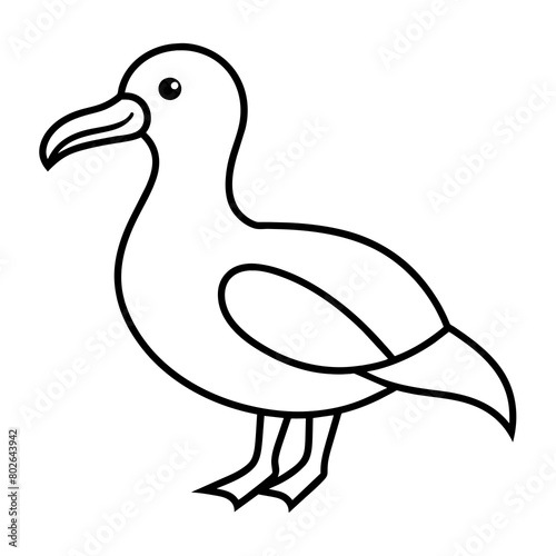 Goose silhouette vector illustration line art