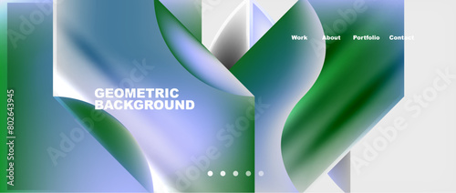 A geometric background featuring a gradient of electric blue and green colors, resembling a closeup view of a terrestrial plant. Perfect for an art event invitation