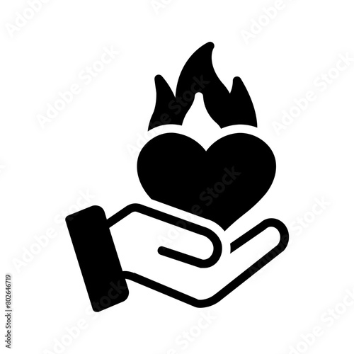 Vector solid black icon for Passionate
