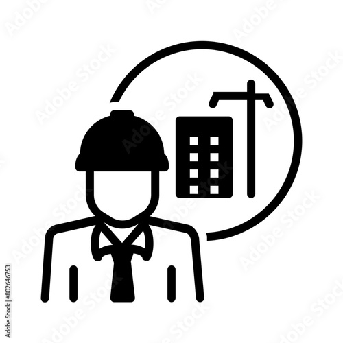 Vector solid black icon for Superintendent