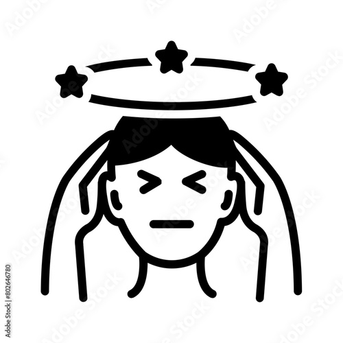 Vector solid black icon for Suffering