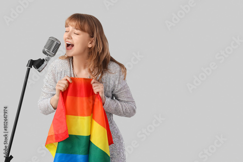 Female artist with LGBT fla...