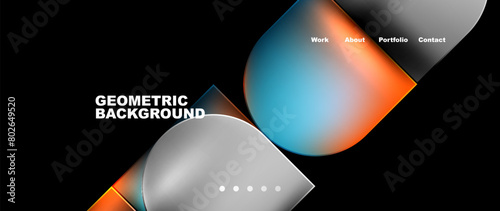 A geometric background featuring colorful circles reminiscent of an astronomical object in electric blue on a black backdrop, evoking a space science event in the darkness of the sky