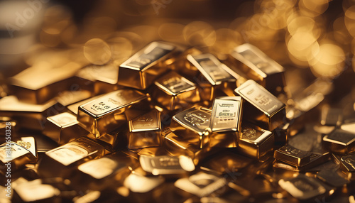 Gold bars and gold coins