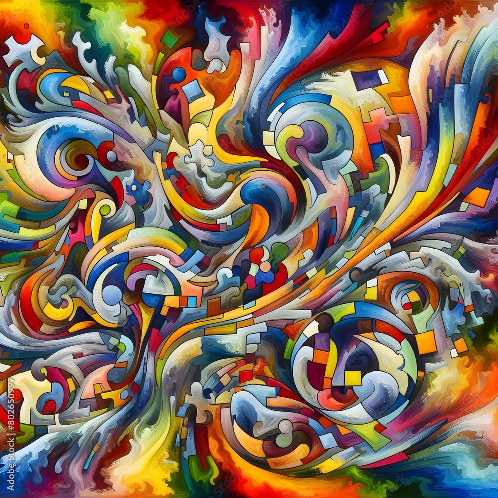 Jubilant Jigsaw abstract colorful shapes fitting together like puzzle background Jubilant Jigsaw abstract colorful shapes fitting together like puzzle background