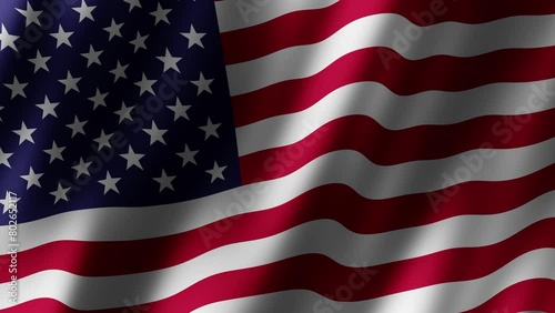 American flag waving animation 4K video