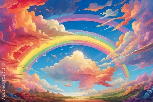 Celebrating Rainbow Day, Chasing Rainbows, Embracing Rainbow Day, Honoring Rainbow Diversity, Commemorating Rainbow Day's Brilliance, Rainbow, Colors, Spectrum, Sky, Celebration, Diversity, Pride