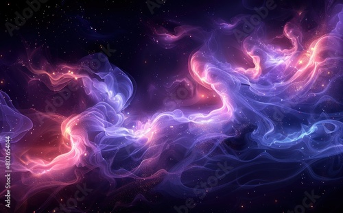 The swirling purple design displays sparkling artistic energy, a digital artistic abstract art style for the background, with high quality. © ers