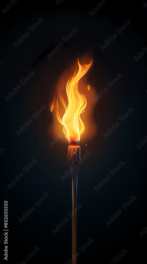 Match stick burning closeup