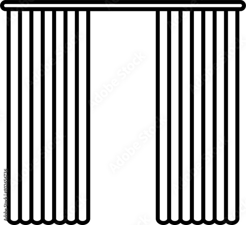 Window Curtains Outline Illustration Vector