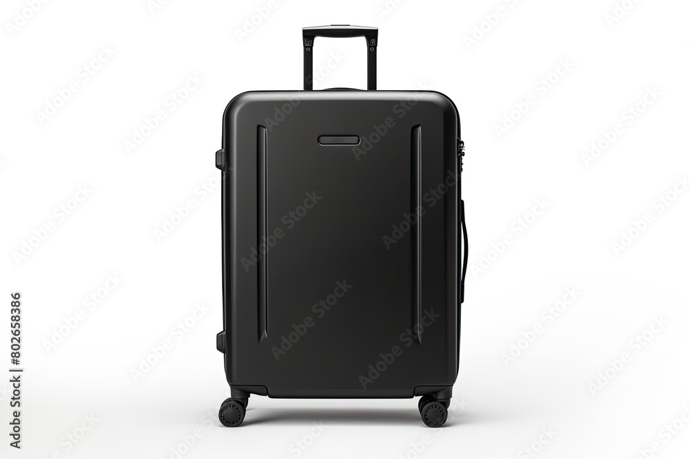 Black trolley suitcase on isolated white background Black trolley suitcase on isolated white background