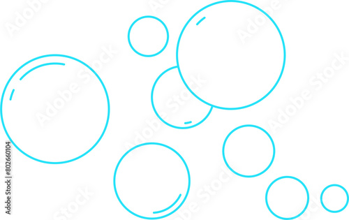 Water Bubbles Outline Illustration Vector