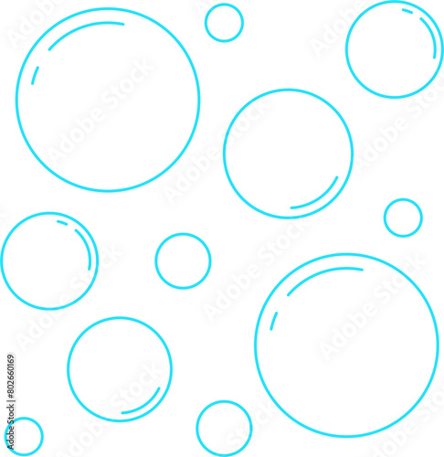 Water Bubbles Outline Illustration Vector