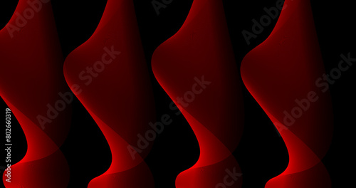 Abstract smooth red waves on black background vector illustration