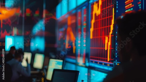 Wallpaper Mural A trader intently analyzes multiple stock market charts on computer screens, highlighting the fast-paced world of financial trading and investment decisions.
 Torontodigital.ca