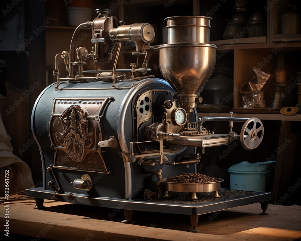 Fototapeta premium coffee roaster, vintage coffee roaster