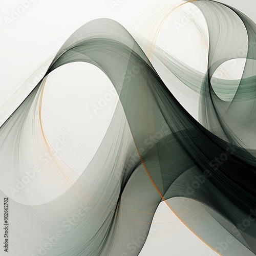 abstract curved elegant black lines on white background