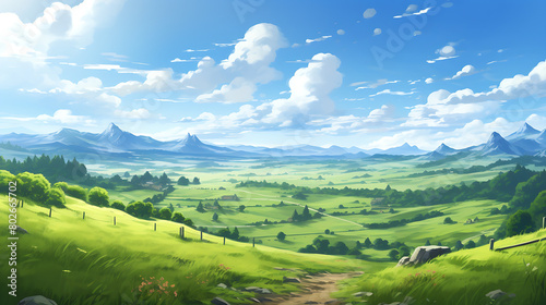 landscape with mountains and sky