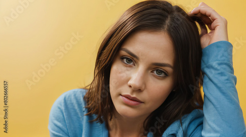 portrait of a woman with flat expression