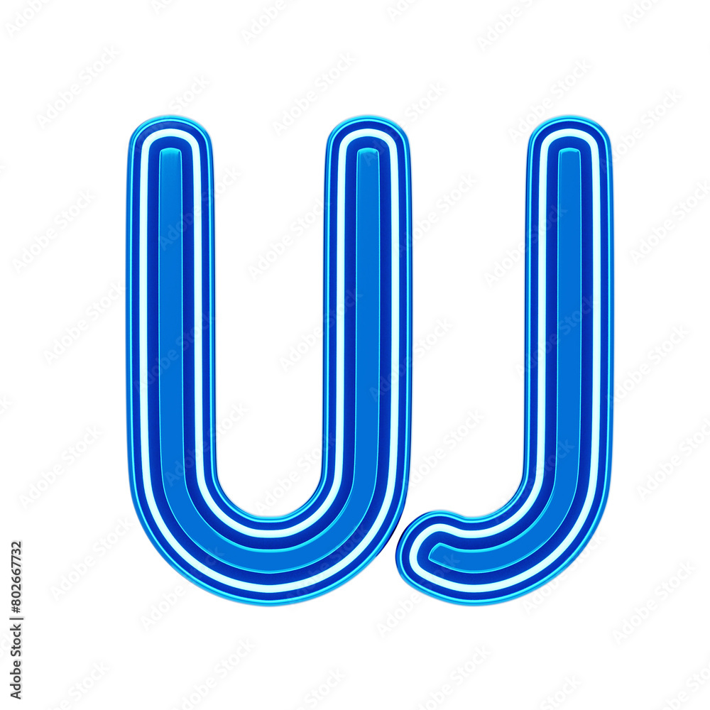 W Letter 3D Shape Neo Futurist Text W Letter 3D Shape Neo Futurist Text